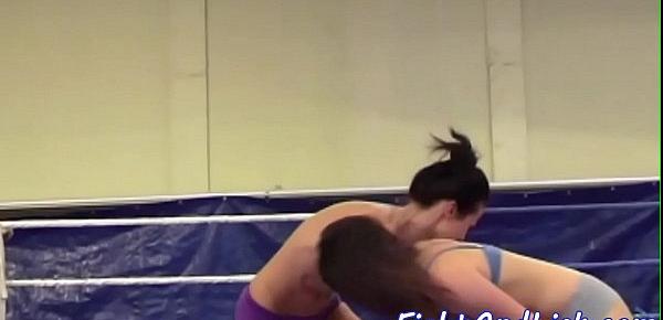  Wrestling lesbos enjoy sixtynine action